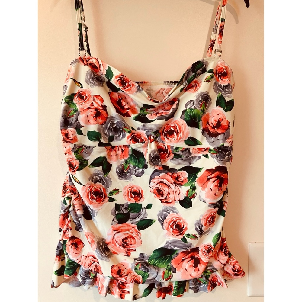 Marina West 2-piece tankini, so pretty in pink rose print
